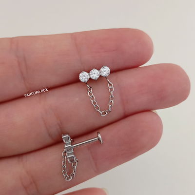 Labret Triple cubic chain