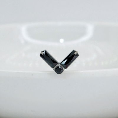 Top V zirconitas Negras - Titanio 