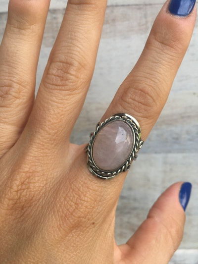 Anillo cuarzo rosa 