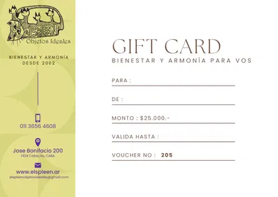 GIFT CARD $ 25000.-