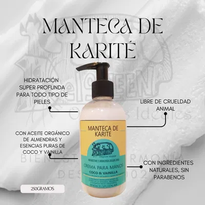 MANTECA DE KARITÉ Y COCO - crema para manos 250ml