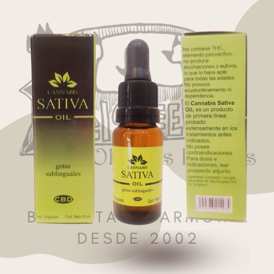 CBD - aceite sublingual 38.9% 15ml SATIVA OIL (Uruguay)