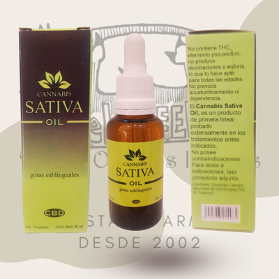 CBD - aceite sublingual 38.9% 30ml SATIVA OIL (Uruguay)