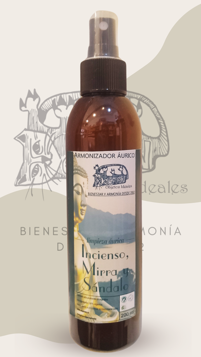 INCIENSO, MIRRA Y SÁNDALO - armonizador áurico 200ML