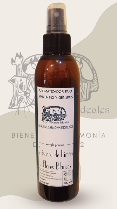 CÁSCARA DE LIMÓN Y FLORES BLANCAS - aromatizador para ambientes y géneros