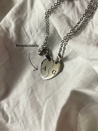 Par De Collares Heart: Grabados