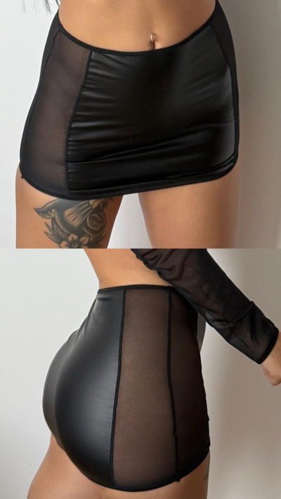 Pollera engomada con tul