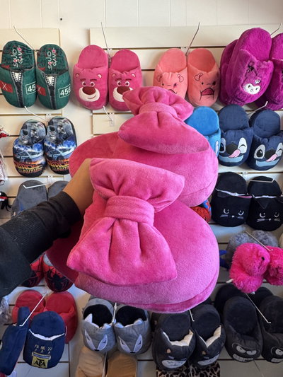 Pantufla moño Fucsia