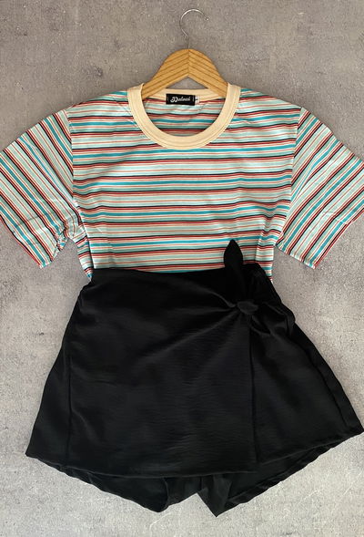 Remera rayada boxy