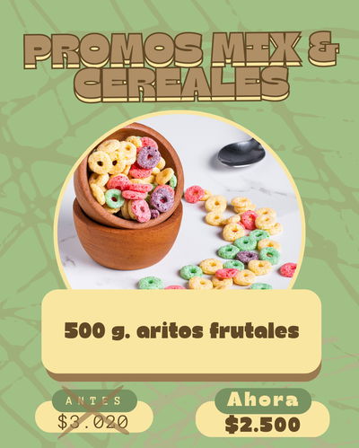 [PROMO] Aritos frutales X 500 g