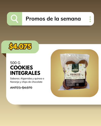 PROMO 500 g COOKIES INTEGRALES