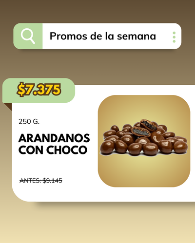 PROMO 250 G ARÁNDANOS CON CHOCOLATE
