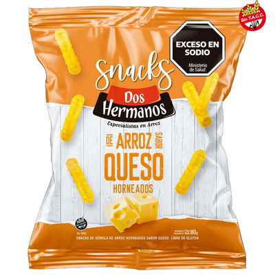 Snack palitos de arroz sabor queso Sin TACC