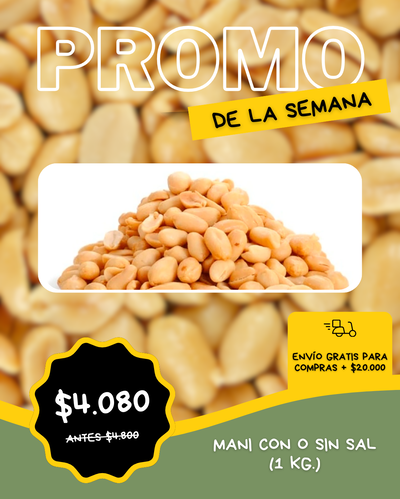 [PROMO] Mani con o sin sal X 1Kg