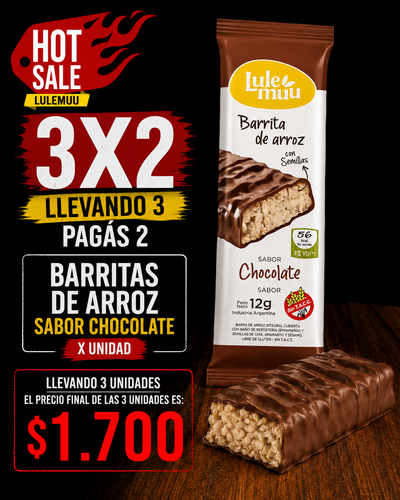 Barritas de arruz Lulemuu (chocolate) 3x2 HOT SALE