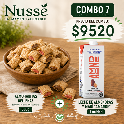 Combo 7: Almohaditas rellenas 500g + Leche de almendras y maní