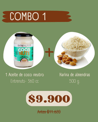 COMBO 1 (1 Aceite de coco + 500 g Harina de almendras)
