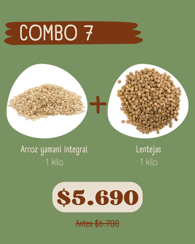 COMBO 7 (1 kg Lentejas + 1 kg Arroz yamani)