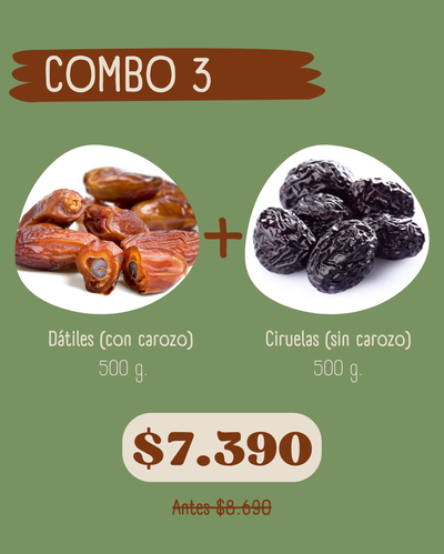 COMBO 3 (500 g Dátiles + 500 g Ciruelas)