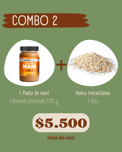 COMBO 2 (1 Pasta de maní + 1 kg avena instantánea)
