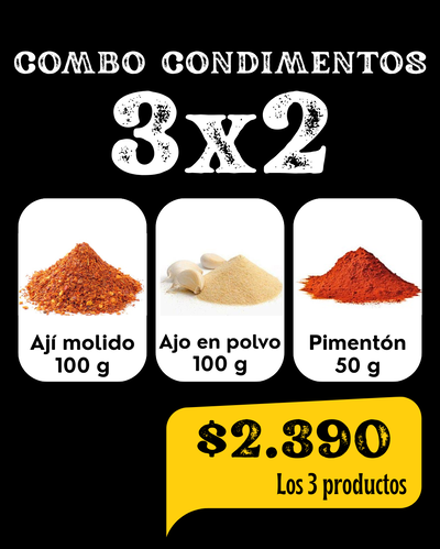 COMBO 3x2 CONDIMENTOS