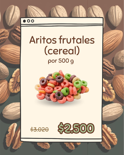 PROMO ARITOS FRUTALES (500 G)