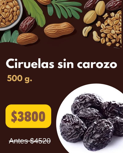 (PROMO) Ciruelas sin carozo 500 g.