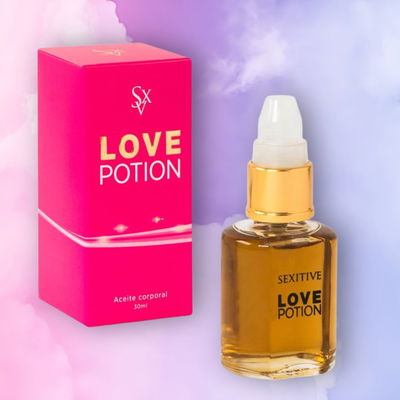 Aceite corporal íntimo Love Potion Champagne y Frambuesa
