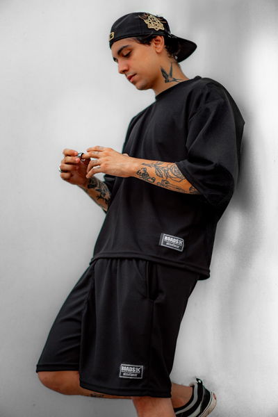 - SHORT WAFLE BLACK - 