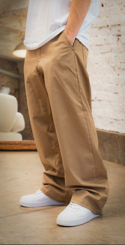 -PANTALON BAGGY BEIGE- 