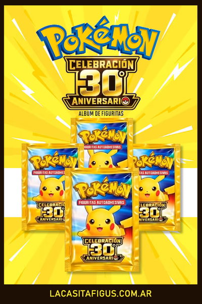 POKÉMON - CELEBRACIÓN 30 ANIVERSARIO (PACK DE 20 SOBRES DE FIGURITAS)
