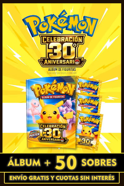 POKÉMON - CELEBRACIÓN 30 ANIVERSARIO (COMBO ÁLBUM + 50 SOBRES DE FIGURITAS)