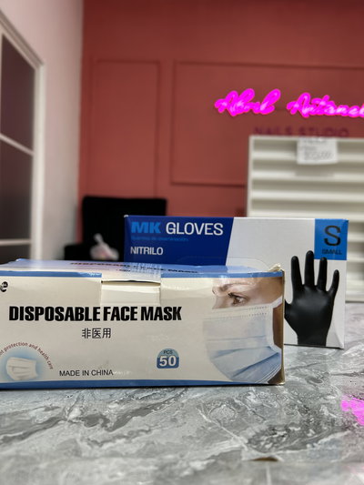 DÚO CAJA DE BARBIJO + CAJA DE GUANTES DE NITRILO