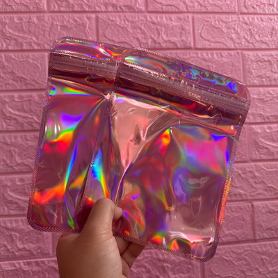 Bolsa holografica rosa 15x20 Xu