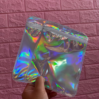 Bolsa holografica plateada 15x20 Xu