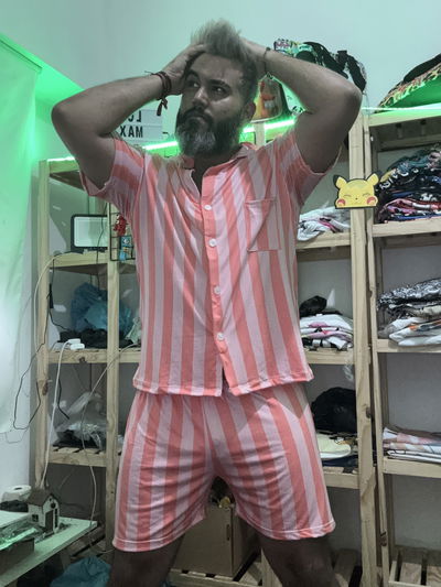 Pijamas camiseros talle 6 rosa a rayas