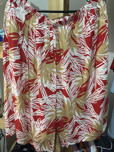 Short Rojo blanco y dorado talle 10