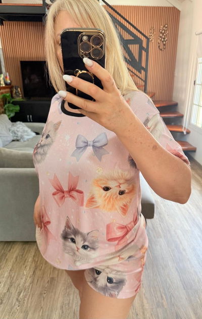 Pijama de verano talle 64/66 Gatitos