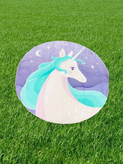 Toallon con formita unicornio celeste 