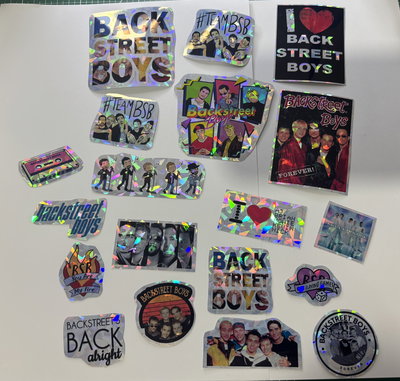 Plancha de stickers BRILLANTES backstreet boys Resistentes al agua