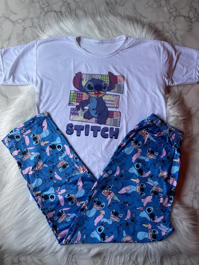Pijama stitch azul otoño talle 58/60