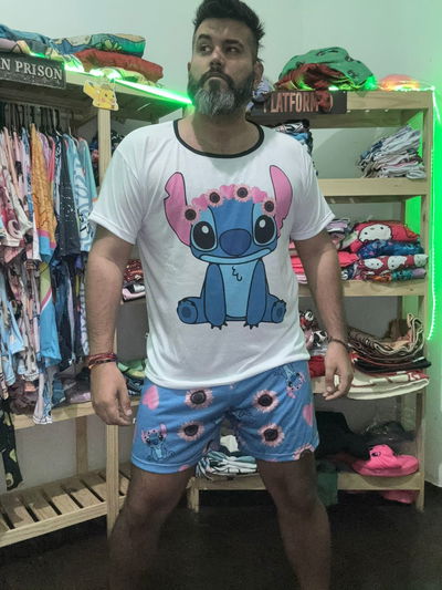 Pijama de verano talle 52/54 Stitch margaritas