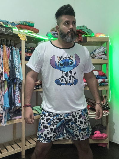 Pijama de verano talle 56/58 Stitch vaquita