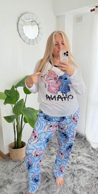Pijama Stitch y Angel abarcan hasta el talle 64/66