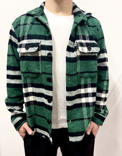 Camisaco cuadrille verde y negro