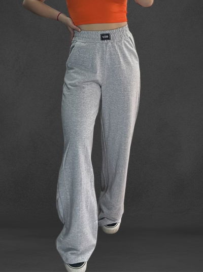 Jogging wide leg gris