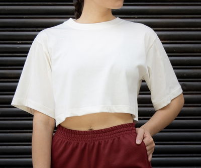 Remera boxy fit crudo