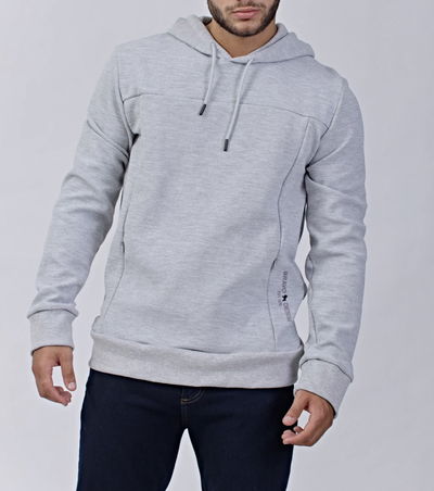 Canguro de frisa tramada gris