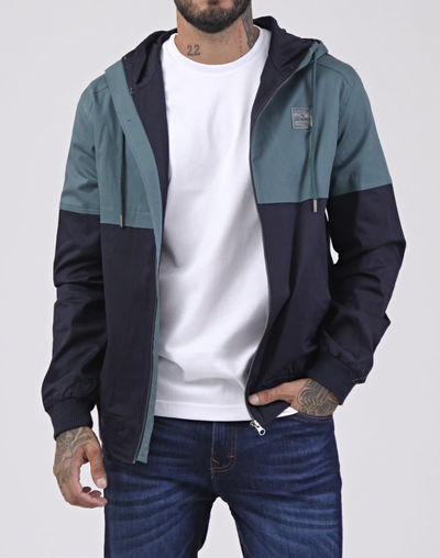 Campera de gabardina bicolor