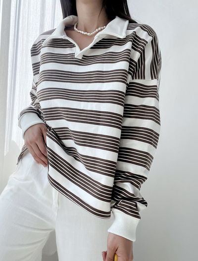 Buzo a rayas chocolate